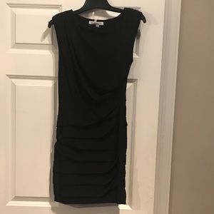 Black Fitted Ruching Dress